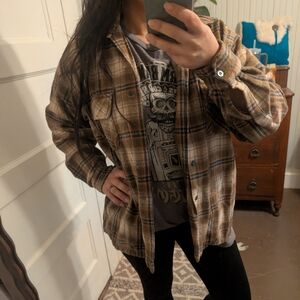 Vintage Wool Flannel Button Down Shirt Lodge 80's